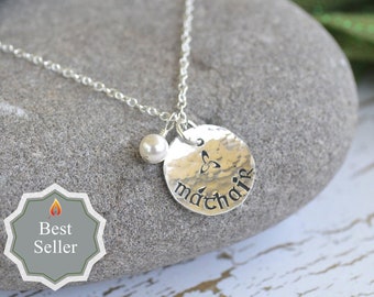 Máthair (Mother in Gaelic) Hand-Stamped Sterling Silver Necklace