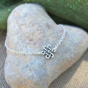 Irish Seaside Simple Celtic Knot silver bracelet- One bracelet
