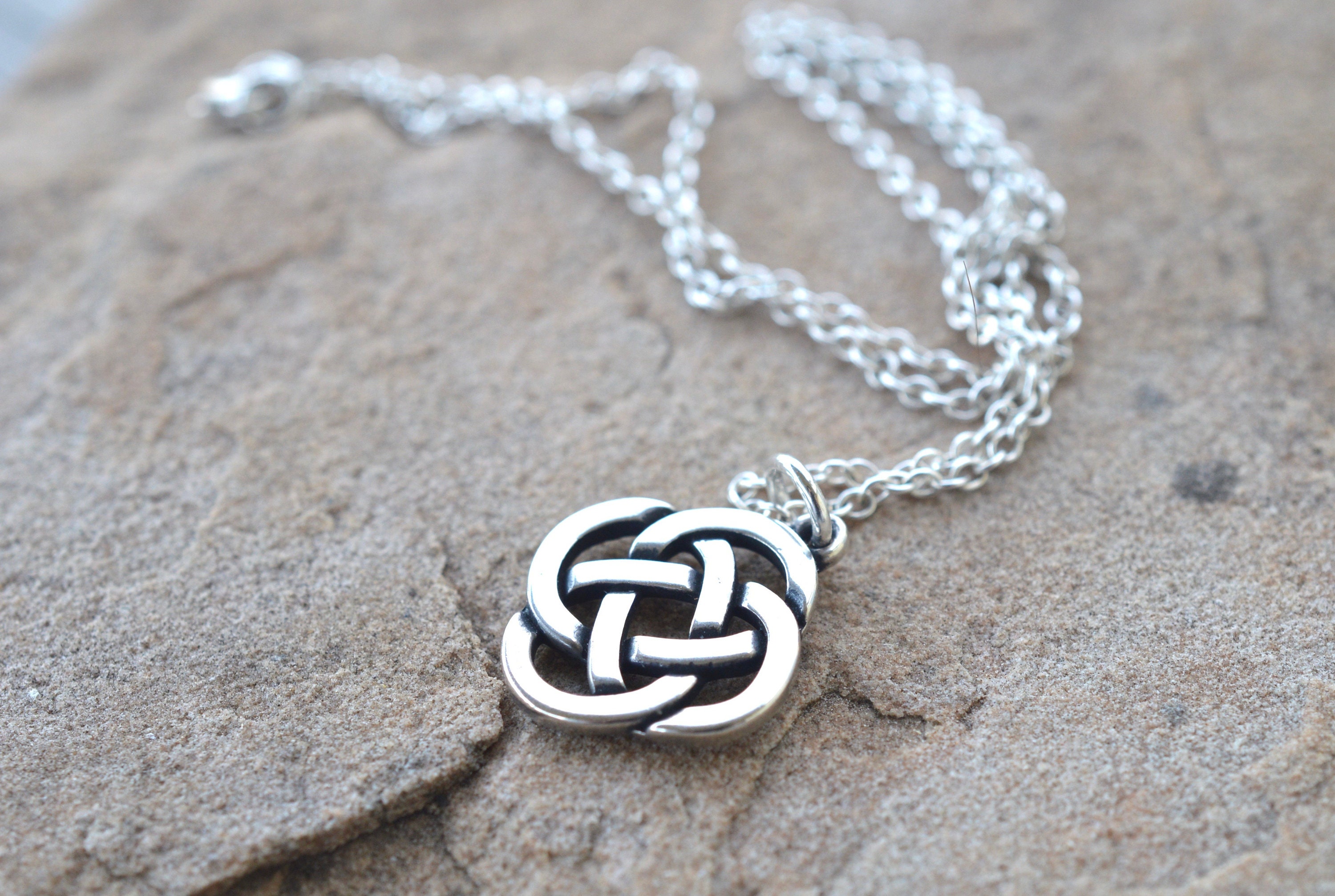 Large Sterling Silver Eternal Celtic Knot Necklace - Etsy