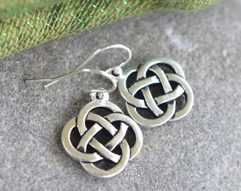 Open Celtic Knot (Larger Size) Silver Pewter Earrings