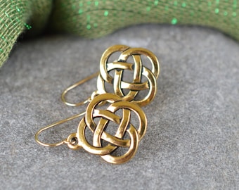 Open Celtic Knot (Larger Size) Gold Earrings