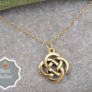 Open Celtic Knot Gold Necklace- Larger Size
