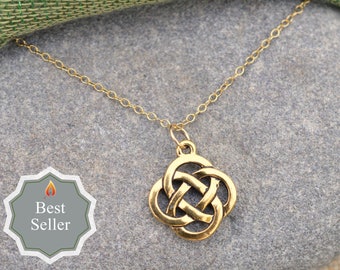 Open Celtic Knot Gold Necklace- Larger Size