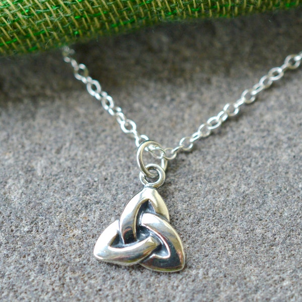 Petite Trinity Knot Sterling Silver Necklace