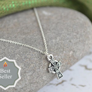 Small Celtic Cross Silver Necklace
