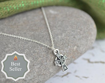 Small Celtic Cross Silver Necklace