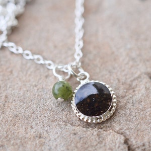 Petite Irish Earth Beaded Pendant with Sterling Silver Chain and Connemara Marble Bead