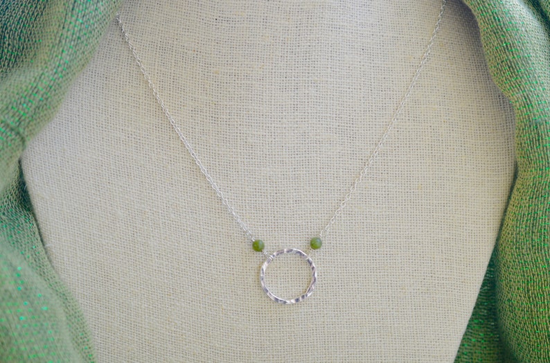 Cork City Connemara Marble and Fine Silver Minimalist Circle Necklace image 2