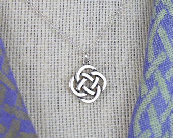 Large Sterling Silver Eternal Celtic Knot Necklace