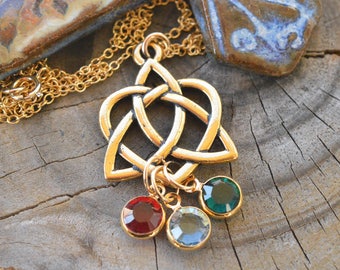 Eternal Heart European Crystal Birthstone Gold Necklace