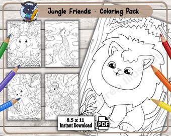 Download Jungle Coloring Book Etsy
