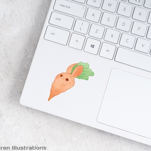 Hoppin' Healthy: Cute Bunny Carrot Sticker - Whimsical Veggie Delight ...
