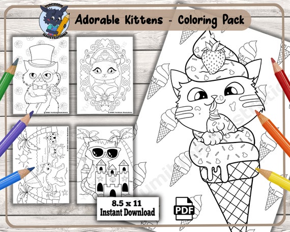 Feline Fun: Whimsical Kitty Coloring Pages for Kids and Cat Lovers