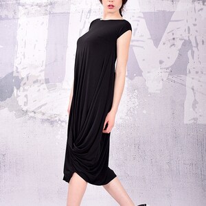 Black Dress, Midi dress, Loose Dress, Tunic Dress, Summer Dress, Sleeveless Dress, Prom Dress, Cocktail Dress, urbanmood -UM-131-PO