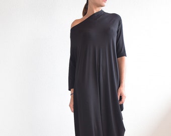 Maxi Dress, Black Maxi Dress, 3/4 Sleeve Dress, Summer Dress, Long Dress, Plus Size Dress, Plus size maxi dress, Oversize dress, Um-242-VL