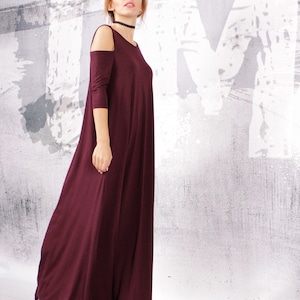 Long Dress, Long party dress, A line long dress, Maxi dress, bare shoulders dress, Comfortable elegant dress by UrbanMood UM-066-VL image 5