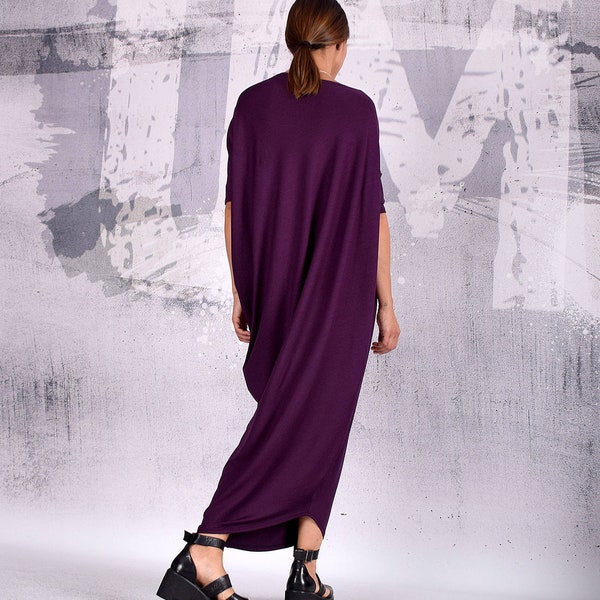 Cocktail dress,Women Dress, Party dress, Asymmetric dress, Purple Maxi Dress, Casual Dress, Loose Dress, Evening Dress, UrbanMood  UM-192-VL