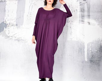 Kaftan dress, Woman Dress, Purple maxi dress, long dress, loose dress, oversize dress, maternity dress, bohemian dress, urbanmood, um-212-vl