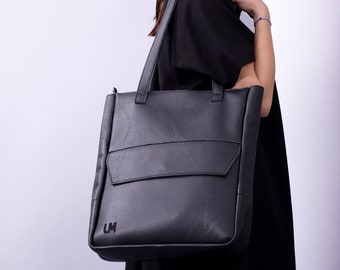 New,Black bag,Genuine leather bag,Black handbag, Large tote bag,Shoulder bag, Leather tote, Tote bag, high quality bag,leather purse,B003BK