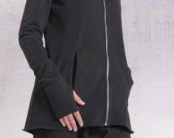 Jacket, Black coat, Quilted cotton jacket, Black sweatshirt, Black blazer, Hoodie by UrbanMood - FP-MAGI-QC