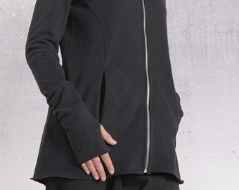 Chaqueta, Abrigo negro, Chaqueta de algodón acolchada, Sudadera negra, Americana negra, Sudadera con capucha de UrbanMood - FP-MAGI-QC