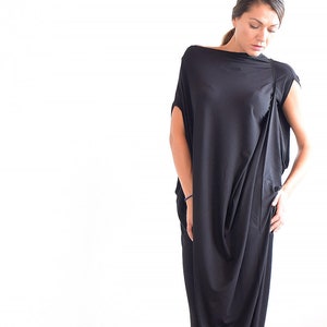 Maxi Dress, Black Maxi Dress,Short  Sleeve Dress, Summer Dress, Long Dress, Plus Size Dress, Plus size maxi dress, Oversize dress, Um-243-VL
