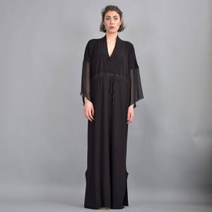 Woman dress, Black maxi dress, Kaftan dress, Caftan, Loose dress, Long dress, Long sleeves dress, Black dress, Plus size dress UM-221-VLCH image 9