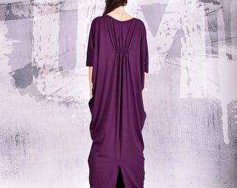 Purple Maxi Dress,Kaftan Dress, Asymmetrical dress, Kaftan Maxi Dress, Plus Size Dress, Oversize Loose Dress, Caftan , urbanmood, um-189-vl