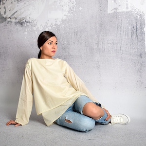 Shirt, Ivory blouse, Cotton blouse, roomy blouse, cotton shirt, white shirt , white tunic, cotton tunic, cotton top, loose blouse, UM-184-CO