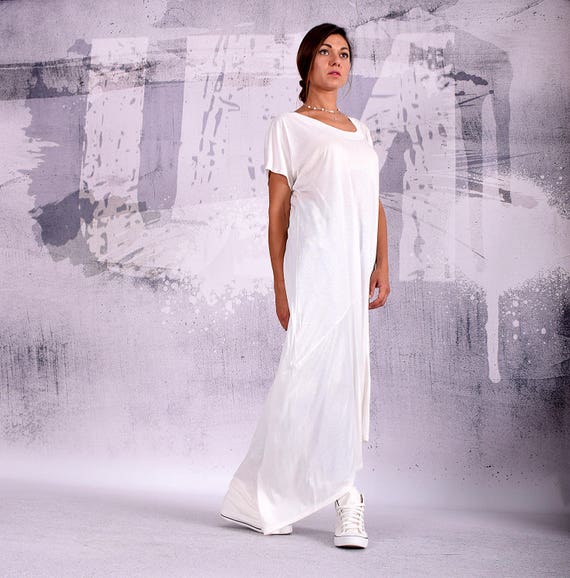 casual white maxi dress with sleeves Dress, Maxi Dress, Long White Dress, Summer Maxi Dress, Maternity Maxi Dress, Summer Wedding Dress, White FINISHED GARMENT MEASUREMENT Size S Chest 15 Maxidress Outfits to Wear