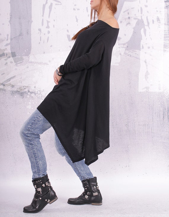 black longline tunic