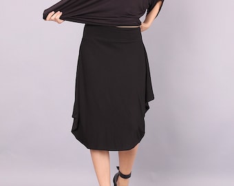 Black SkirtWomens SkirtAsymmetric SkirtPlus Size SkirtMaxi SkirtLong SkirtLoose SkirtExtravagant SkirtEco Leather SkirtYANORA