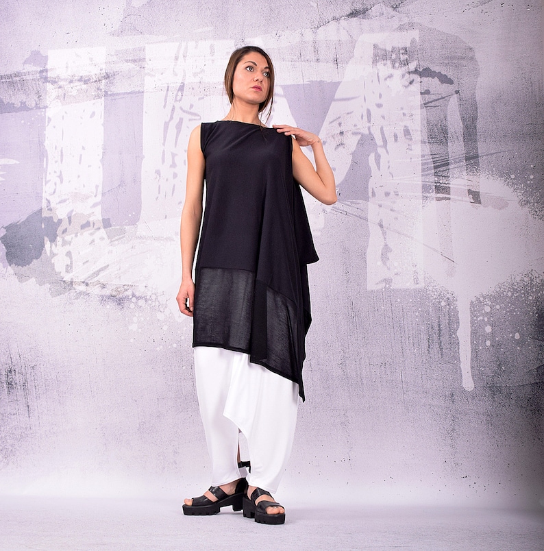 OVERSIZE Tunic/ Woman Tunic/ Loose Tunic/ Black Tunic/ Asymmetrical Tunic/ Plus Size Tunic/ Maxi Tunic/ Jersey Tunic/ Friends Fashion main image 1