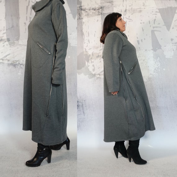 extra long sweatshirt dress Hot! or Hmm...: Rihanna's LAX Airport Les Vetements Extra Long Paneled Gray Sweatshirt Dress