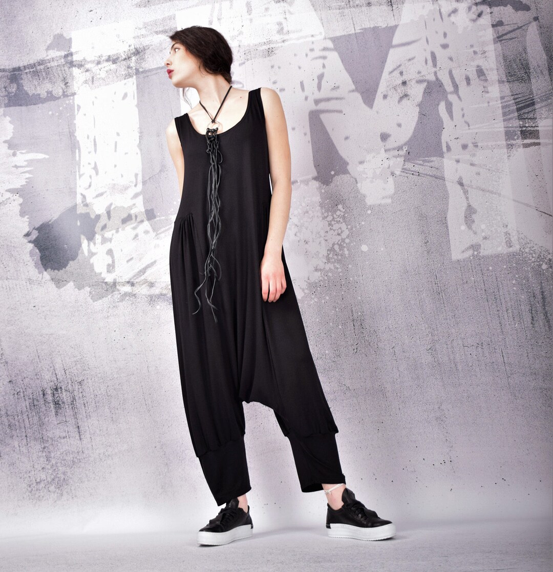 Jump Suit, Plus Size Jump Suit, Over Sized Jump Suit, Black Loose