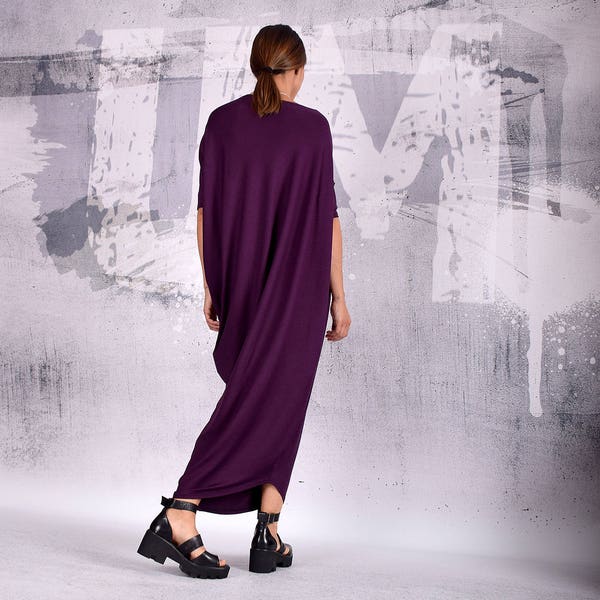 Purple Maxi Dress,Women Dress, Party dress, Asymmetric dress, Cocktail dress, Casual Dress, Loose Dress, Evening Dress, UrbanMood UM-192-VL