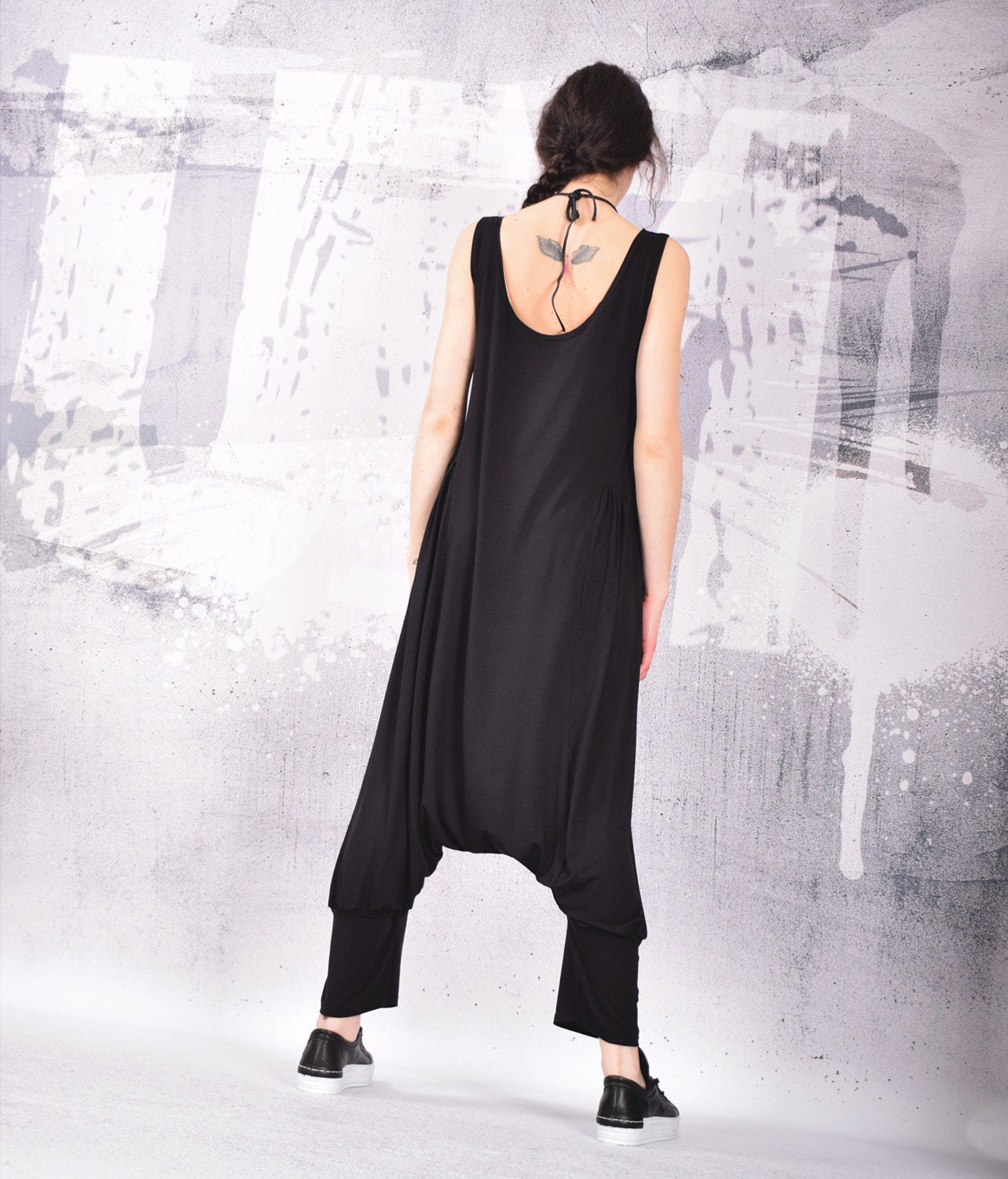 Jump Suit, Plus Size Jump Suit, Over Sized Jump Suit, Black Loose