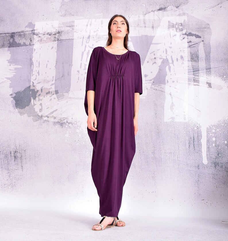 Grace Tie-Kaftan Dress Purple