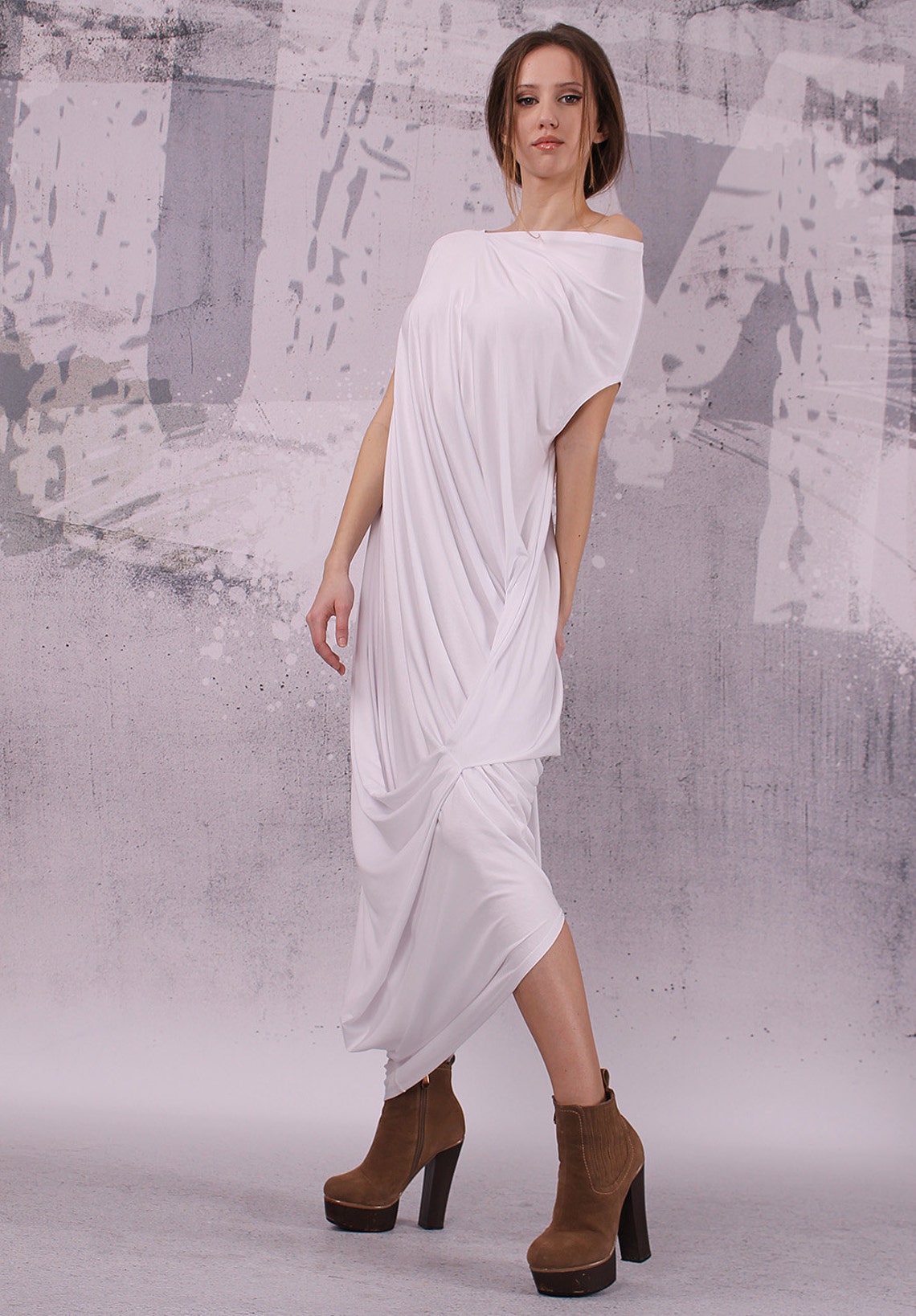 Elegant Loose Maxi Dress In White