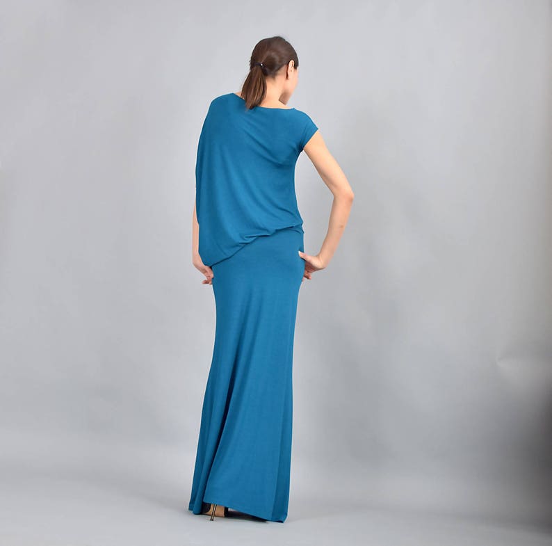 Asymmetric dress Blue Long Dress UrbanMood UM235VL Summer Dress Dress Woman dress Short sleeved,Party dress Maxi Dress
