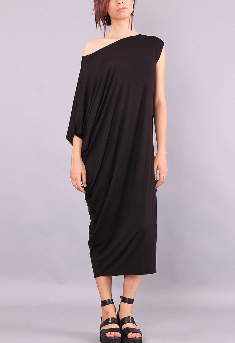 Long Dress Plus Size Dress Red Wine Dress Loose Asymmetric Etsy