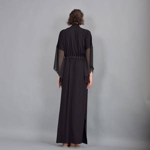 Woman dress, Black maxi dress, Kaftan dress, Caftan, Loose dress, Long dress, Long sleeves dress, Black dress, Plus size dress UM-221-VLCH image 4