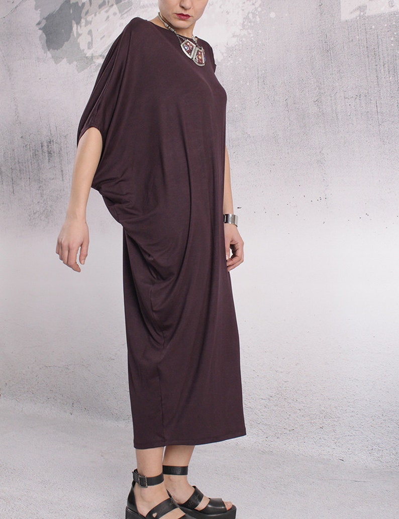 Long Dress Plus Size Dress Red Wine Loose Asymmetric Tunic - Etsy