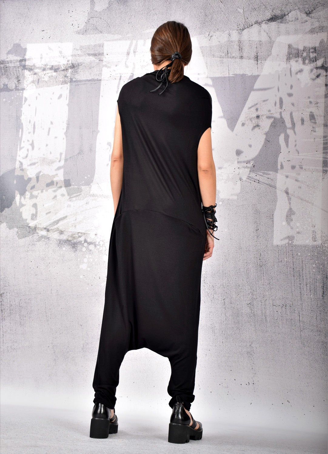 Black loose union suitJump suit Plus size jump suit Over Etsy