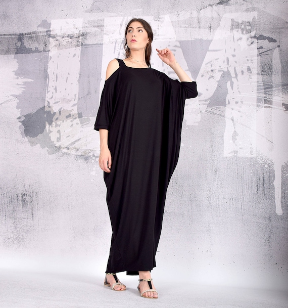 black summer dress plus size Maxi Dress/Loose Kaftan/Casual Sleeveless Dress/Front Zipper Dress/Oversize Tunic/No Sleeve Cotton METD0017 95% Polyester Women's Plus Mini Empire Waist