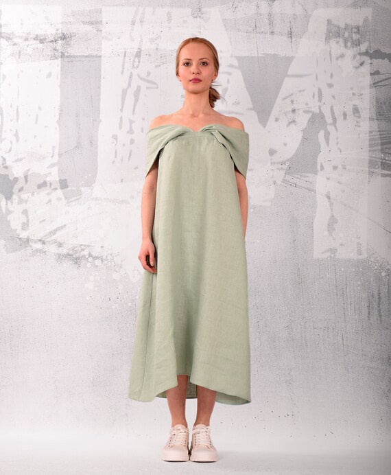 neutral green dress Rouched and Ruffled Button Front Maxi – RubyClaire Boutique main image 0