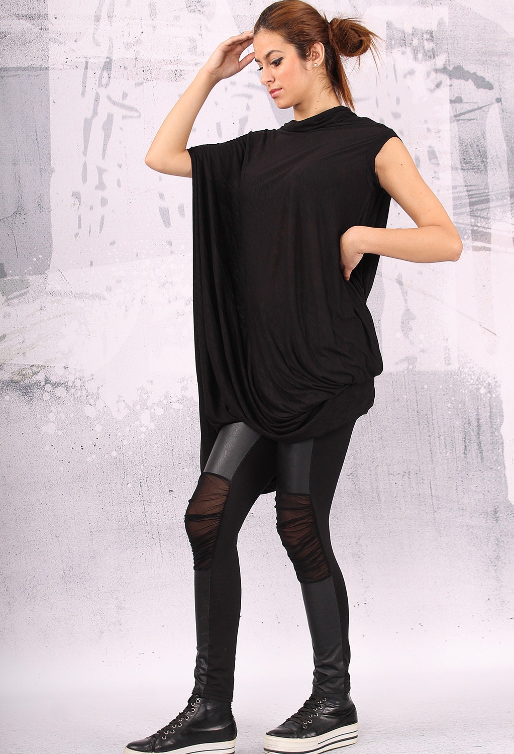 Dress Black Dress Extravagant Dress Asymmetric Tunic Dress | Etsy