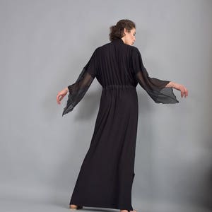 Woman dress, Black maxi dress, Kaftan dress, Caftan, Loose dress, Long dress, Long sleeves dress, Black dress, Plus size dress UM-221-VLCH image 5