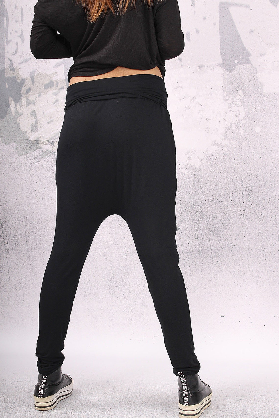 Woman Pants Black Long Pants Loose Oriental Pants | Etsy