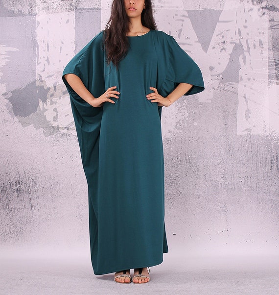 dark green tunic dress Artisan Wool Tunic Dress – Dark Green with Cowl Neck & Layered Hem – 2 main image 1